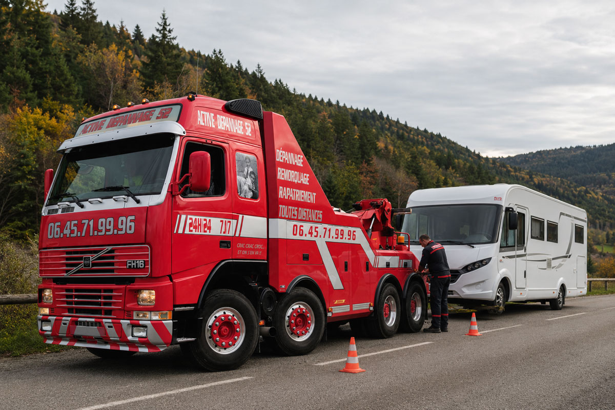 Véhicule de dépannage adapté aux camping-cars — Active Dépannage 88